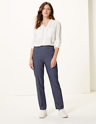 Textured Straight Leg Trousers