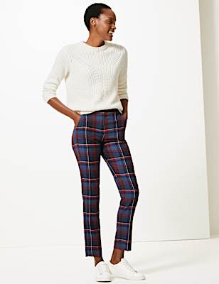Mia Check Slim Ankle Grazer Trousers