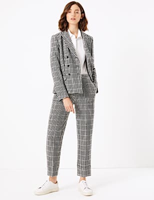 Evie Checked Straight 7/8th Trousers