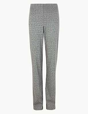 Jersey Herringbone Straight Leg Trouser