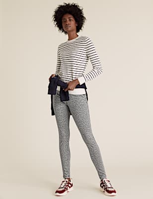 Jersey Checked Skinny Ankle Grazer Trousers