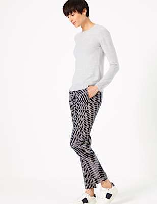 Mia Jacquard Slim Ankle Grazer Trousers