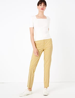 Mia Slim Checked Ankle Grazer Trousers