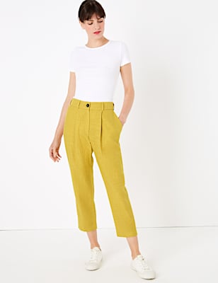 Linen Rich Tapered 7/8 Trousers
