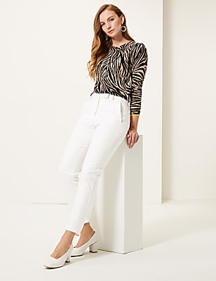 Cotton Rich Slim Fit 7/8 Trousers