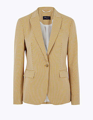 Checked Single Breasted Blazer