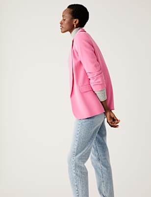 Ruched Sleeve Blazer