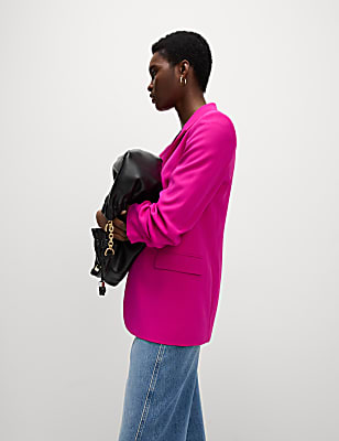 Ruched Sleeve Blazer