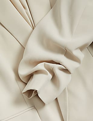 Ruched Sleeve Blazer