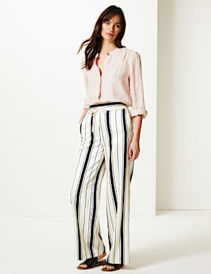 Striped Wide Leg Trousers