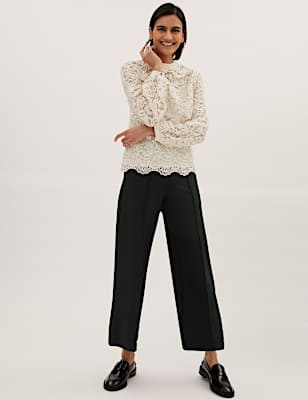 Jersey Wide Leg 7/8 Trousers