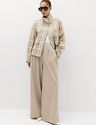 Multi Pleat Wide Leg Trousers