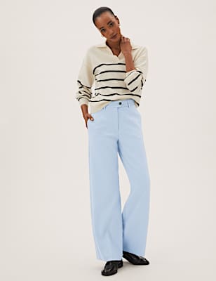 Crepe Wide Leg Trousers