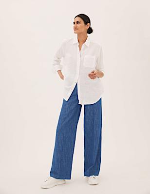 Cotton Mix Plain Regular Fit Palazzo