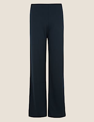 Jersey High Waisted Wide Leg Trousers