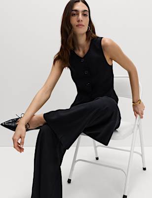 Collarless Button-Through Waistcoat