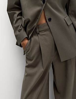 Pleated Wide Leg Trousers
