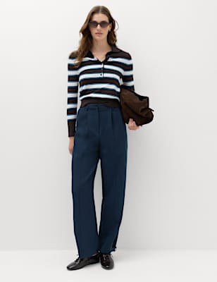 Double Pleat Cuff Detail Trousers