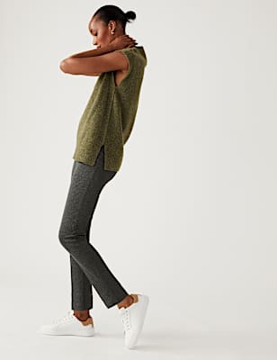 Jersey Houndstooth Slim Fit Trousers