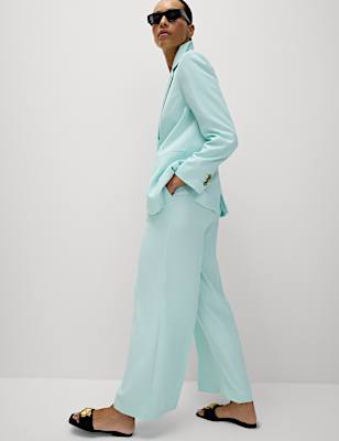 Single Pleat Wide Leg Trousers