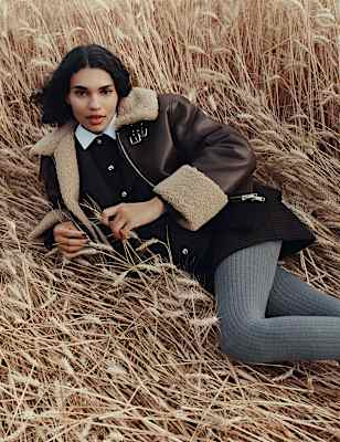 Micro Dogtooth Check Mini A-Line Skirt