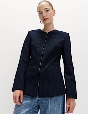 Striped Zip Through Jacket