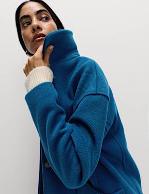 Twill Single Breasted Collared Coat