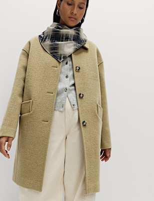 Twill Single Breasted Collared Coat