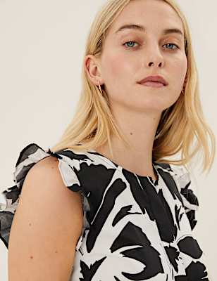 Pure Cotton Floral Midi Smock Dress