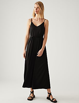 Jersey Cropped Wide Leg Jumpsuit