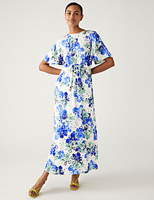 Floral Jacquard Midaxi Tea Dress
