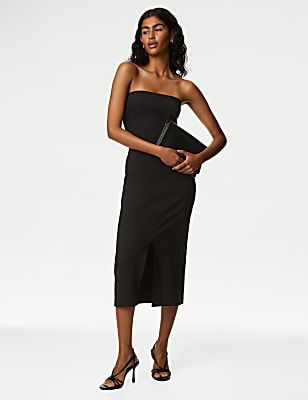 Bandeau Midi Waisted Dress
