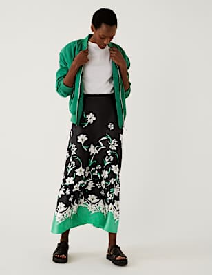Floral Midaxi A-Line Skirt