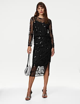 Sequin Midaxi Pencil Skirt