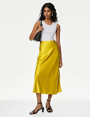 Satin Midaxi Slip Skirt