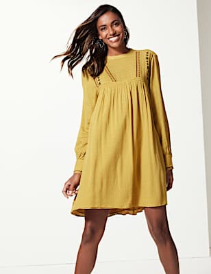 Embroidered Relaxed Mini Dress