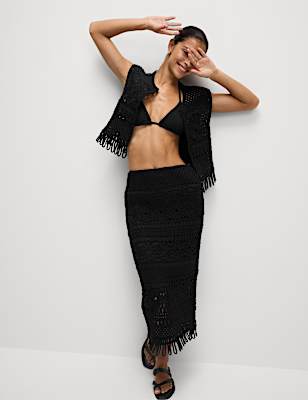 Cotton Rich Floral Midaxi Pencil Skirt