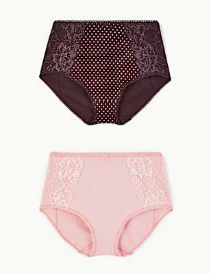 2 Pack Lace Full Control Shaping Knickers