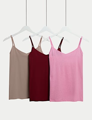 3pk Cotton Rich Strappy Vests