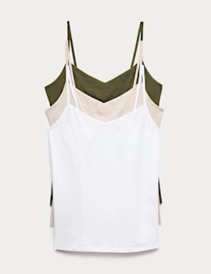 3pk Cotton Rich Strappy Vests