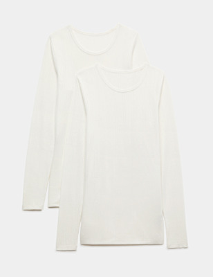 2 Pack Thermal Pointelle Long Sleeve Top