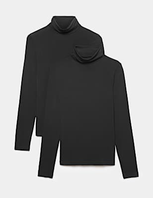 2 Pack Heatgen&trade; Thermal Roll Neck Tops