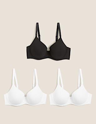 3pk Wired Full Cup T-Shirt Bras A-E