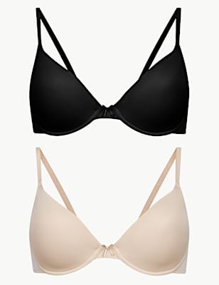 2 Pack Padded Plunge Bras A-D