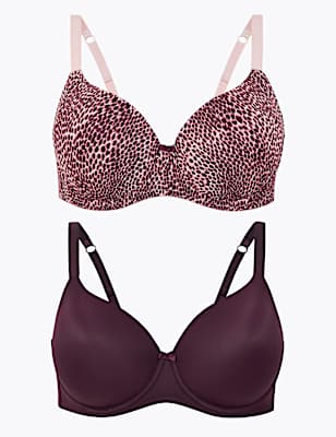 2pk Full Cup T-Shirt Bras A-DD