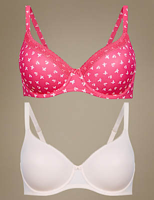 2pk Full Cup T-Shirt Bras A-DD
