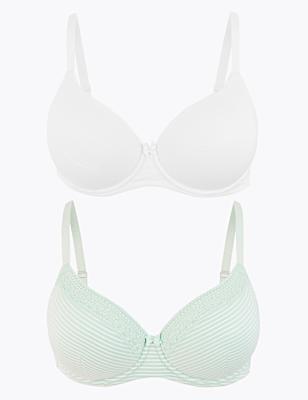 2 Pack Padded Full Cup Bras A-E