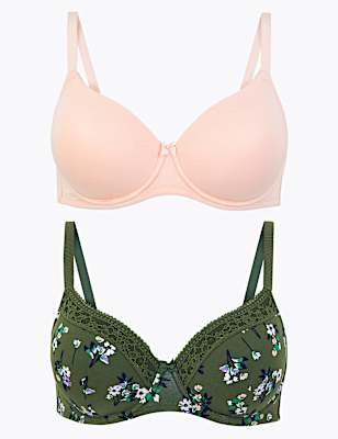 2pk Padded Full Cup Bras A-E