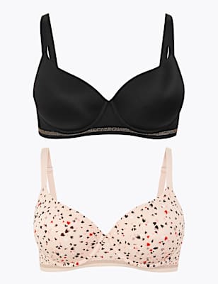 2 Pack Underwired Full Cup Bras A-E