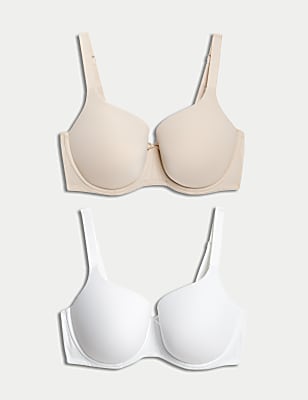 2 Pack Polyamide Mix Plain Bra